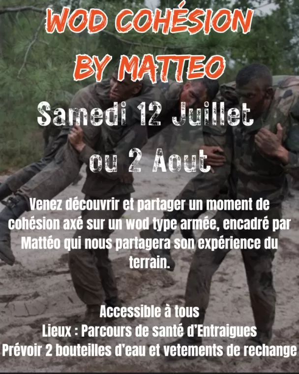 🪖 WOD Cohésion Militaire – CrossFit en extérieur à Entraigues (Vaucluse), Sorgues, Crossfit La Forge